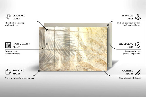 Protège plaque de cuisson Feuilles de palmier et sable
