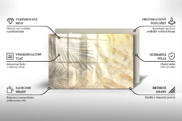 Protège plaque de cuisson Feuilles de palmier et sable
