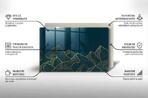 Protège plaque de cuisson Montagnes abstraites