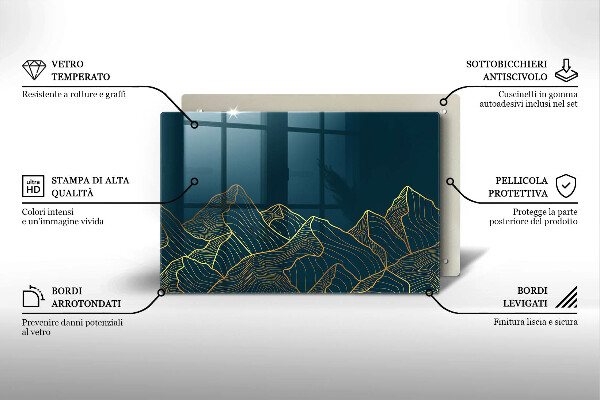 Protège plaque de cuisson Montagnes abstraites