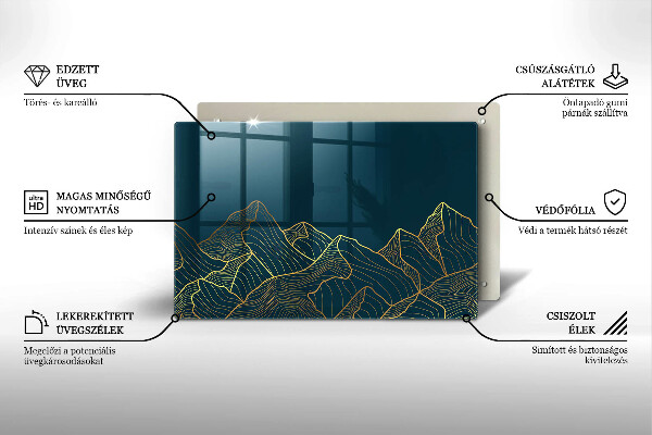 Protège plaque de cuisson Montagnes abstraites