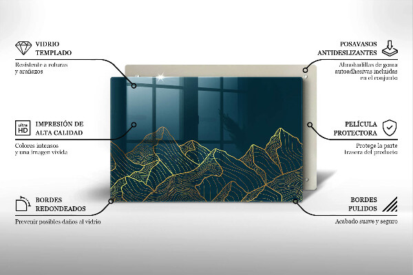 Protège plaque de cuisson Montagnes abstraites