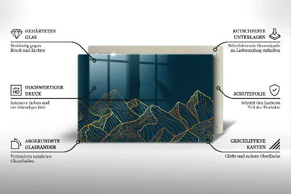Protège plaque de cuisson Montagnes abstraites
