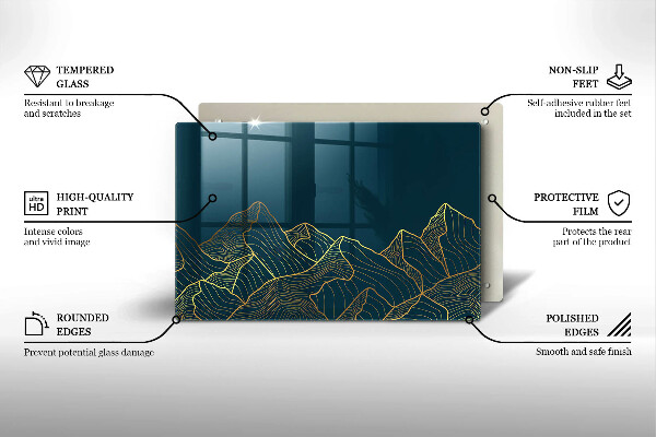Protège plaque de cuisson Montagnes abstraites