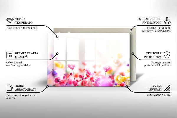 Protège plaque de cuisson Prairie fleurie