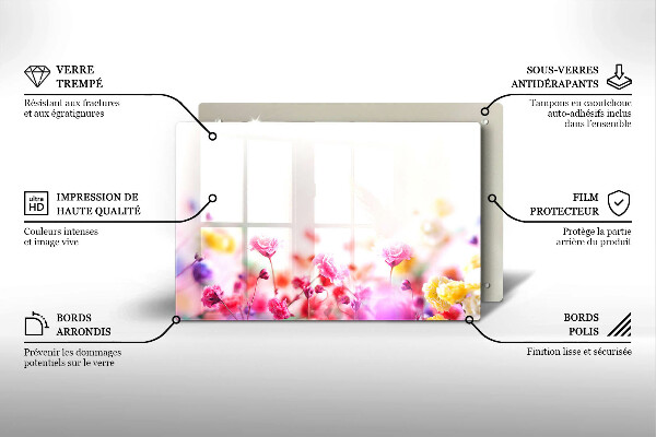Protège plaque de cuisson Prairie fleurie