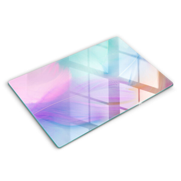 Protège plaque de cuisson Plumes pastels