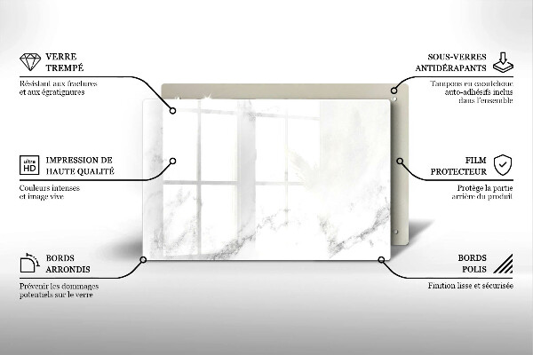 Protège plaque de cuisson Marbre moderne