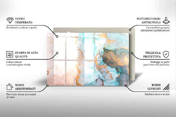 Protège plaque de cuisson Abstraction de marbre