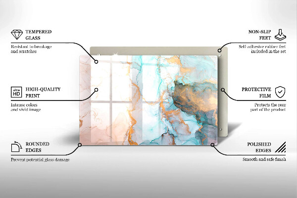 Protège plaque de cuisson Abstraction de marbre