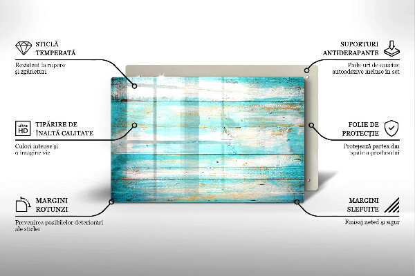 Protège plaque de cuisson Planches de bois vintage