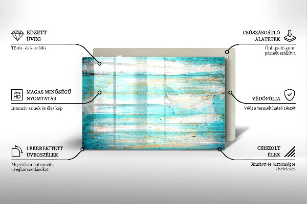 Protège plaque de cuisson Planches de bois vintage