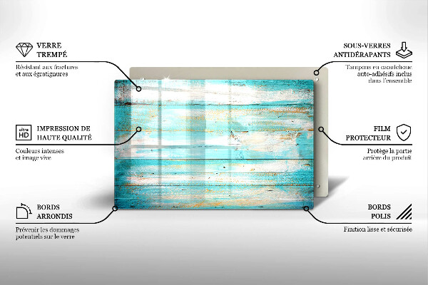 Protège plaque de cuisson Planches de bois vintage