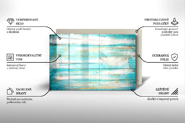 Protège plaque de cuisson Planches de bois vintage