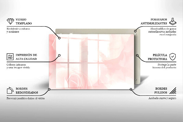 Protège plaque de cuisson Fond de roses pastel