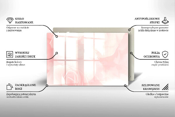 Protège plaque de cuisson Fond de roses pastel