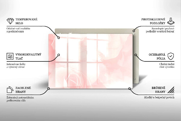 Protège plaque de cuisson Fond de roses pastel