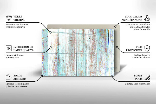 Protège plaque de cuisson Planches anciennes vintage
