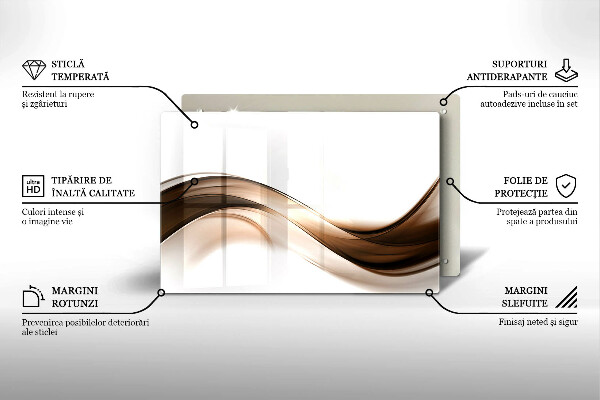 Protège plaque de cuisson Lignes brunes abstraites