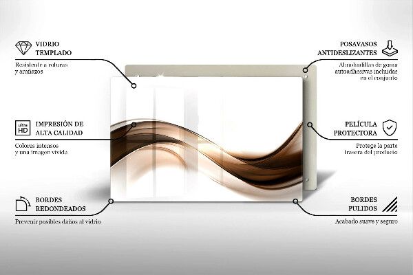 Protège plaque de cuisson Lignes brunes abstraites