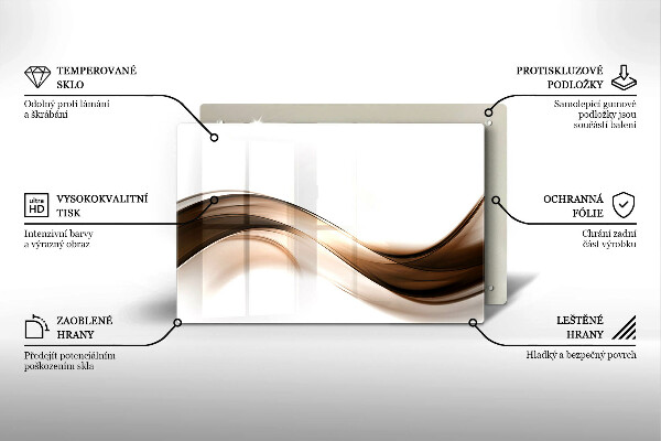 Protège plaque de cuisson Lignes brunes abstraites