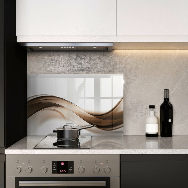 Protège plaque de cuisson Lignes brunes abstraites