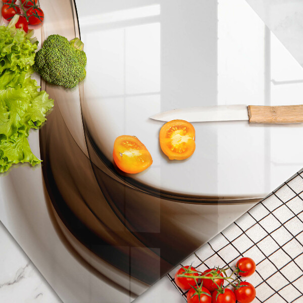 Protège plaque de cuisson Lignes brunes abstraites