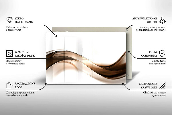 Protège plaque de cuisson Lignes brunes abstraites