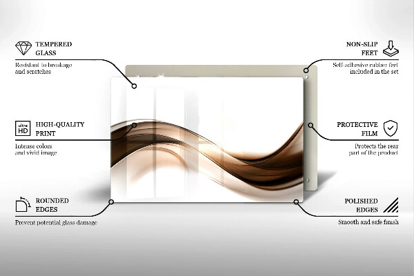 Protège plaque de cuisson Lignes brunes abstraites