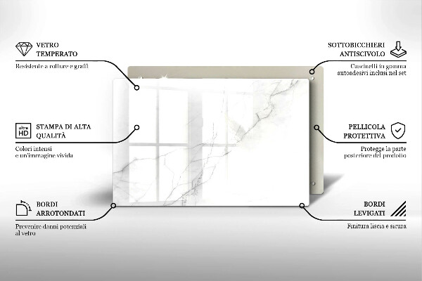 Protège plaque de cuisson Fond de pierre de marbre