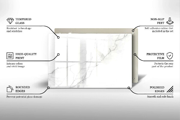 Protège plaque de cuisson Fond de pierre de marbre