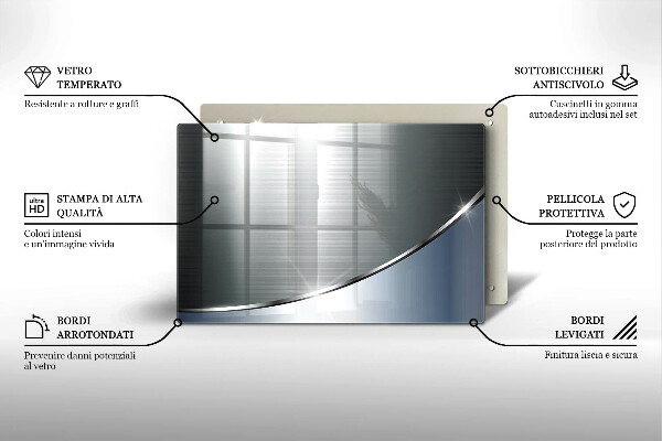 Protège plaque de cuisson Modèle d'abstraction en métal