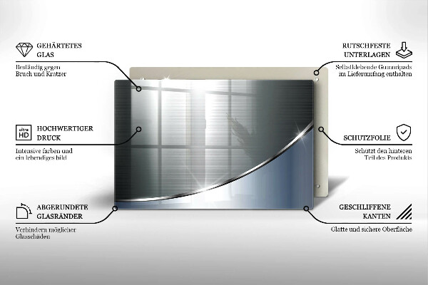 Protège plaque de cuisson Modèle d'abstraction en métal