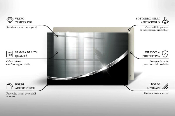 Protège plaque de cuisson Abstraction avec du métal