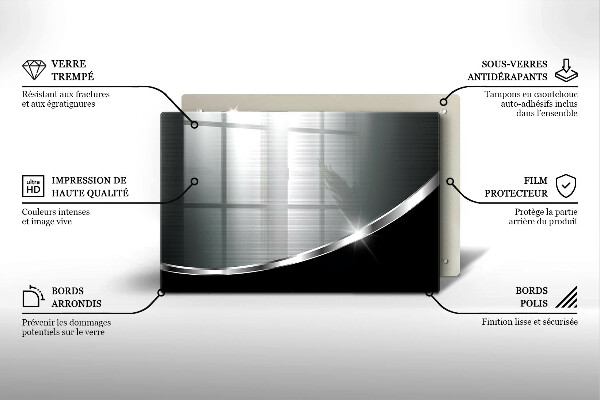 Protège plaque de cuisson Abstraction avec du métal