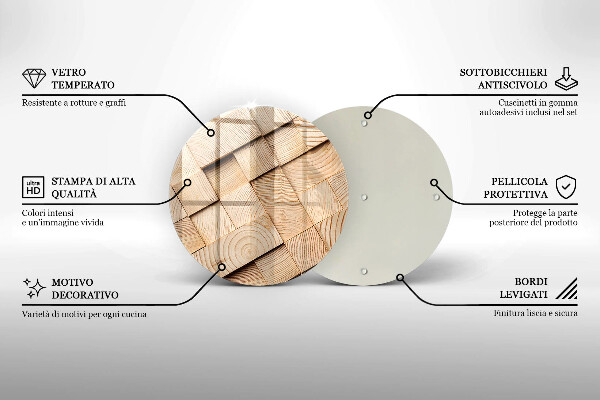 Protection plaque induction Carrés en bois