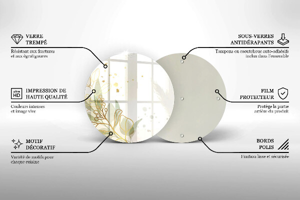 Protection plaque induction Aquarelle et feuilles d'or