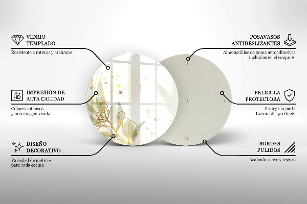 Protection plaque induction Aquarelle et feuilles d'or