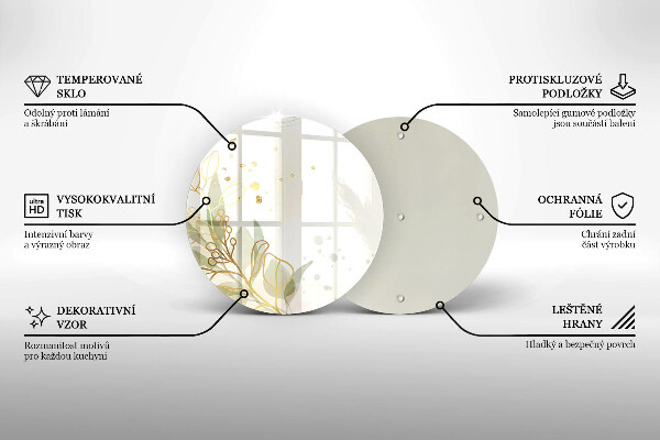 Protection plaque induction Aquarelle et feuilles d'or