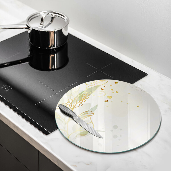 Protection plaque induction Aquarelle et feuilles d'or