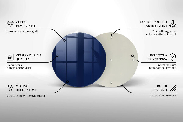 Planche à découper en verre Couleur bleue