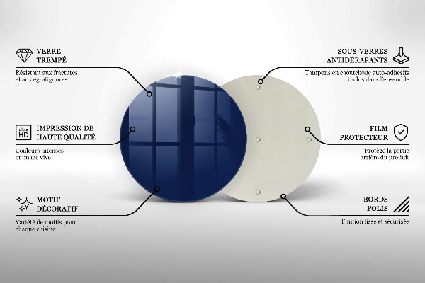 Planche à découper en verre Couleur bleue