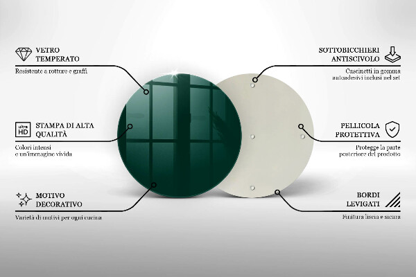 Planche à découper en verre Couleur verte