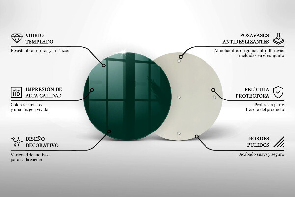 Planche à découper en verre Couleur verte