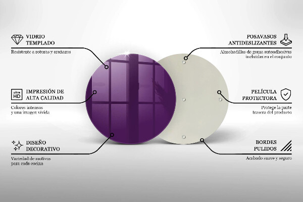 Planche à découper en verre Couleur violette