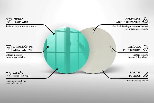 Planche à découper en verre Couleur verte