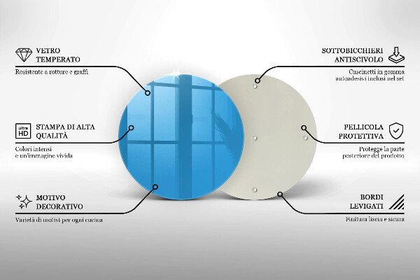 Planche à découper en verre Couleur bleue