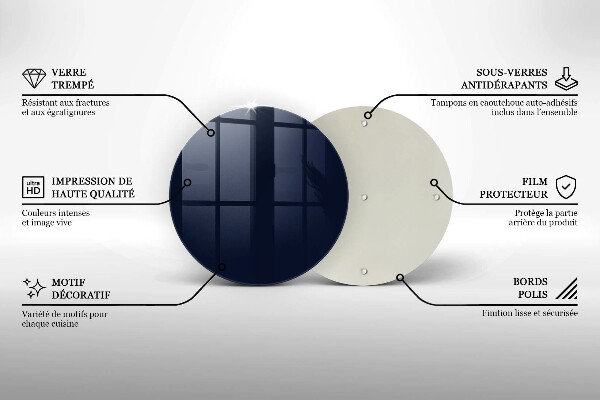 Planche à découper en verre bleu marine