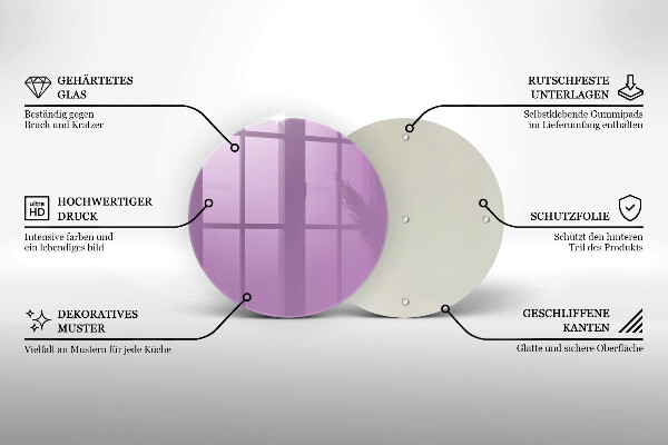 Planche à découper en verre Couleur violette