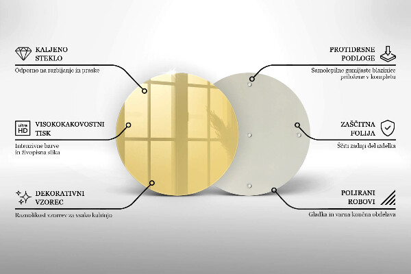 Planche à découper en verre Jaune
